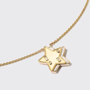 WHITE MOTHER OF PEARL YELLOW GOLD STAR NECKLACE>Boochier Outlet