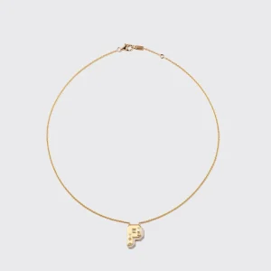 WHITE MOTHER OF PEARL YELLOW GOLD LETTER NECKLACE>Boochier Hot