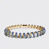 YELLOW GOLD BLUE SAPPHIRE SLINKEE BANGLE>Boochier Hot