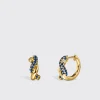 YELLOW GOLD BLUE SAPPHIRE SMALL TIES EARRINGS>Boochier Sale