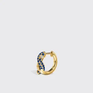 YELLOW GOLD BLUE SAPPHIRE SMALL TIES EARRINGS>Boochier Sale