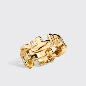 YELLOW GOLD DIAMOND ARCADE DOUBLE ETERNITY RING>Boochier New