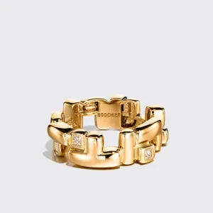 YELLOW GOLD DIAMOND ARCADE DOUBLE ETERNITY RING>Boochier New