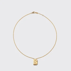 YELLOW GOLD DIAMOND LETTER NECKLACE>Boochier Discount