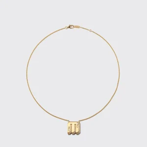 YELLOW GOLD DIAMOND LETTER NECKLACE>Boochier Discount