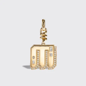 YELLOW GOLD DIAMOND LETTER AND NUMBER CHARM>Boochier Best
