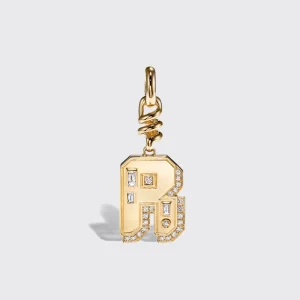 YELLOW GOLD DIAMOND LETTER AND NUMBER CHARM>Boochier Best