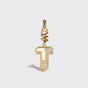 YELLOW GOLD DIAMOND LETTER AND NUMBER CHARM>Boochier Best