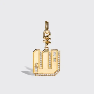 YELLOW GOLD DIAMOND LETTER AND NUMBER CHARM>Boochier Best