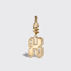 YELLOW GOLD DIAMOND LETTER AND NUMBER CHARM>Boochier Best