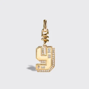 YELLOW GOLD DIAMOND LETTER AND NUMBER CHARM>Boochier Best