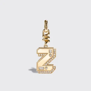 YELLOW GOLD DIAMOND LETTER AND NUMBER CHARM>Boochier Best