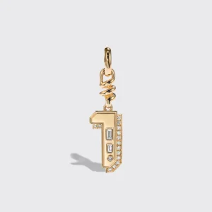 YELLOW GOLD DIAMOND LETTER AND NUMBER CHARM>Boochier Best