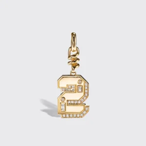 YELLOW GOLD DIAMOND LETTER AND NUMBER CHARM>Boochier Best