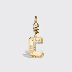 YELLOW GOLD DIAMOND LETTER AND NUMBER CHARM>Boochier Best