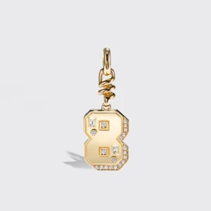 YELLOW GOLD DIAMOND LETTER AND NUMBER CHARM>Boochier Best