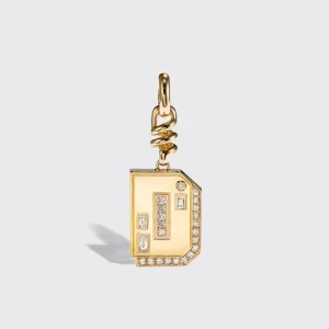 YELLOW GOLD DIAMOND LETTER AND NUMBER CHARM>Boochier Best