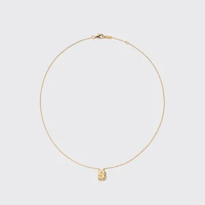 YELLOW GOLD DIAMOND MINI LETTER NECKLACE>Boochier Fashion