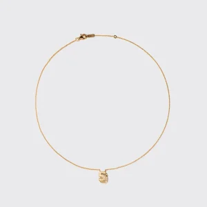YELLOW GOLD DIAMOND MINI LETTER NECKLACE>Boochier Fashion
