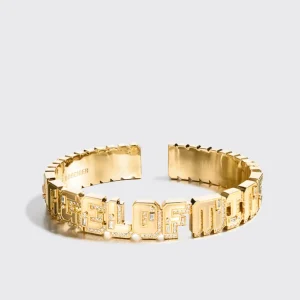 YELLOW GOLD DIAMOND NOSTALGIA BANGLE>Boochier Hot