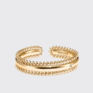 YELLOW GOLD DIAMOND SLINKEE ICON BANGLE>Boochier New