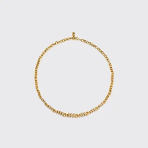 YELLOW GOLD DIAMOND SLINKEE NECKLACE>Boochier Fashion
