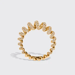 YELLOW GOLD DIAMOND SLINKEE RING>Boochier Online