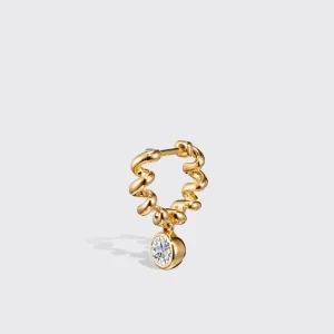 YELLOW GOLD DIAMOND SLINKEE DROPS EARRINGS>Boochier Best