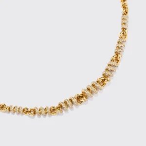 YELLOW GOLD DIAMOND SLINKEE NECKLACE>Boochier Fashion