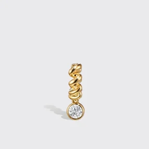 YELLOW GOLD DIAMOND SLINKEE DROPS EARRINGS>Boochier Best