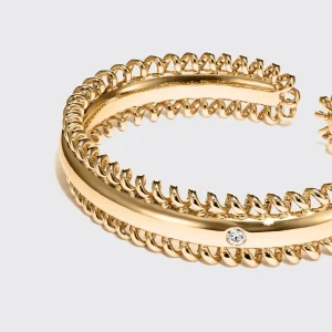 YELLOW GOLD DIAMOND SLINKEE ICON BANGLE>Boochier New