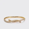 YELLOW GOLD DIAMOND TIES BANGLE>Boochier Fashion