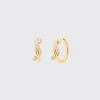 YELLOW GOLD DIAMOND TIES EARRINGS>Boochier New