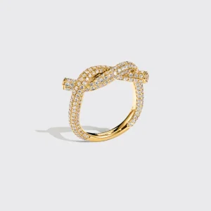 YELLOW GOLD DIAMOND TIES RING>Boochier New