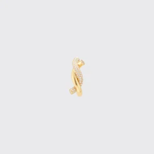YELLOW GOLD DIAMOND TIES EARRINGS>Boochier New