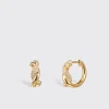 YELLOW GOLD DIAMONDS SMALL TIES EARRING>Boochier Fashion