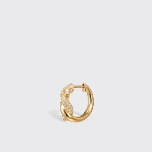 YELLOW GOLD DIAMONDS SMALL TIES EARRING>Boochier Fashion
