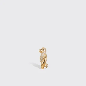 YELLOW GOLD DIAMONDS SMALL TIES EARRING>Boochier Fashion