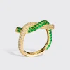 YELLOW GOLD EMERALD AND DIAMOND TIES RING>Boochier Fashion
