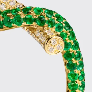 YELLOW GOLD EMERALD AND DIAMOND TIES RING>Boochier Fashion