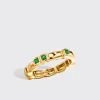 YELLOW GOLD EMERALD ARCADE ETERNITY RING>Boochier New
