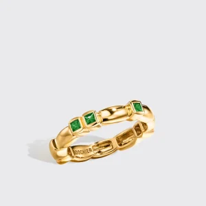 YELLOW GOLD EMERALD ARCADE ETERNITY RING>Boochier New