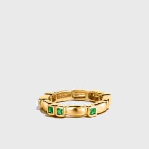 YELLOW GOLD EMERALD ARCADE ETERNITY RING>Boochier New