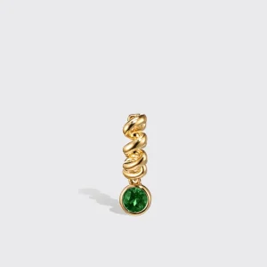 YELLOW GOLD EMERALD SLINKEE DROPS EARRINGS>Boochier New