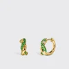 YELLOW GOLD EMERALD SMALL TIES EARRINGS>Boochier Fashion