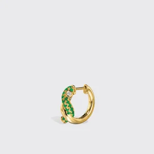 YELLOW GOLD EMERALD SMALL TIES EARRINGS>Boochier Fashion