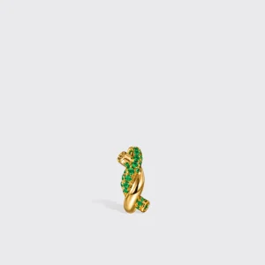 YELLOW GOLD EMERALD SMALL TIES EARRINGS>Boochier Fashion