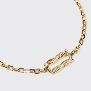 YELLOW GOLD HALF DIAMOND TIES BRACELET>Boochier Fashion