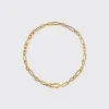 YELLOW GOLD JUMBO HALF DIAMOND TIES PENDANT CHAIN NECKLACE [DETACHABLE]>Boochier Online