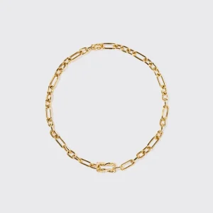 YELLOW GOLD JUMBO HALF DIAMOND TIES PENDANT CHAIN NECKLACE [DETACHABLE]>Boochier Online